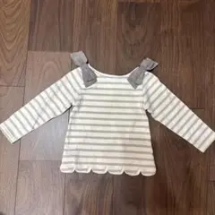 プティマイン 長袖カットソー 肩リボン　100