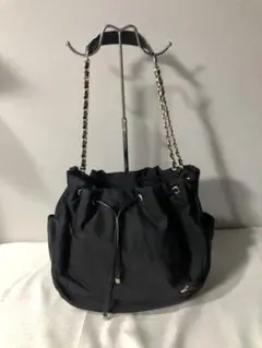 美品( アニエスベー)ハンドバッグショルダー鞄黒レディース通勤通学仕事