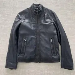 Massimo Dutti ラムレザージャケット M Massimo Dutti Nappa Leather Biker Jacket in Black — UFO No More