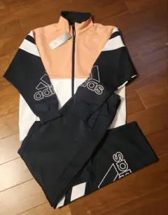 adidas ジャージ上下セット サーモンピンク/ブラック/ホワイト