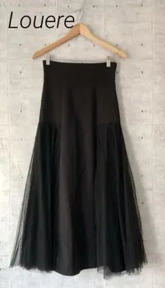 Louere ルエレ ☆ ハイウエストチュールドッキングスカート ブラック 黒