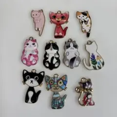 猫のチャームセット 10個入り