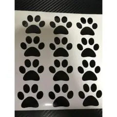 肉球 足跡 犬 猫 動物 カーステッカー ブラック 12