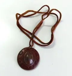 ハンドメイド・レザーペンダント[ブラウン/茶色]