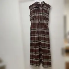 MAJESTIC LEGON チェック柄ノースリーブワンピース Mサイズ