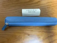 fabriano ペンケース 本革 水色