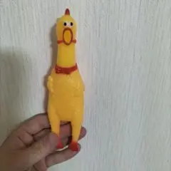 鳴き声付きゴム製鶏おもちゃ