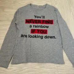 150センチ　ロンT ロゴ　長袖Tシャツ　グレー