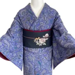 江戸更紗 小紋 着物 仕付け糸つき