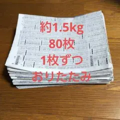古新聞紙 まとめ売り 約1.5kg 80枚