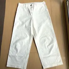 ホワイトデニムワイドパンツ