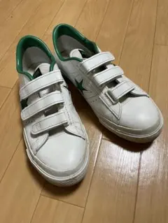 CONVERSE ALL STAR ホワイト/グリーン ベルクロスニーカー