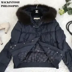 美品✨マッキントッシュフィロソフィー ダウンジャケット フォックスファー 紺 M