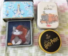 ハリーポッター　ピーターラビット　猫　空き缶　ハリポタ　お菓子　紅茶