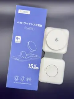 【美品】RORRY 4in1 ワイヤレス充電器 折りたたみ式 15W