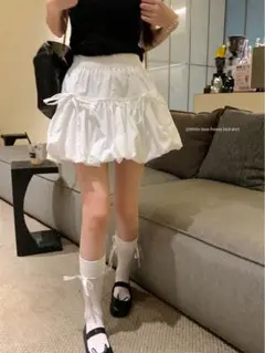 春夏お出かけデート❤️リボンバルーンミニスカート
