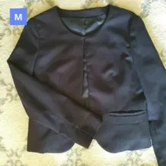 ノーカラー ネイビー ジャケット　美シルエット上品