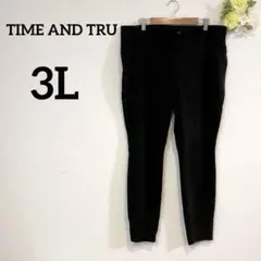 TIME AND TRU【XXL】ブラックスキニーパンツ ストレッチ