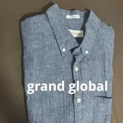 grand global ネイビー 半袖シャツ 42