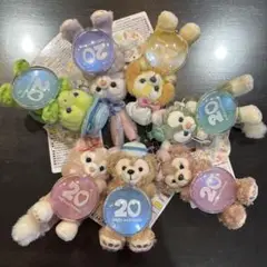 ダッフィー＆フレンズ　20周年　カラフルハピネス　ぬいぐるみバッジ　コンプリート