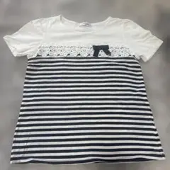 GALLERY VISCONTI 半袖Tシャツ ホワイト・ストライプ　M