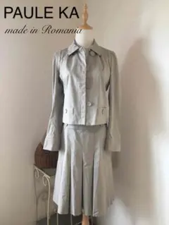 美品*PAULE KA ポールカ*コットン素材爽やかなジャケットスーツ*S-M✴︎