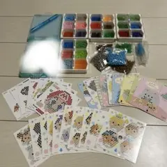アクアビーズセット　図案、トレイ、ペンセット