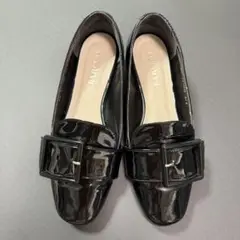 美品！Barclayバークレー 黒 エナメルローファー バックル付 23.5cm