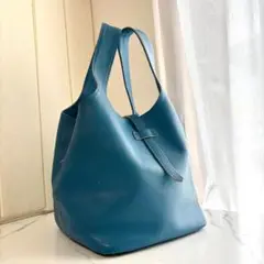 【美品】NAGATANI　ナガタニ　キューブバッグ　本革　高級　ブルー