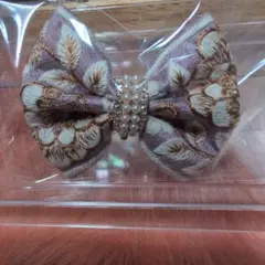 【新品未使用】ハンドメイド　花柄リボンポニーフック　136