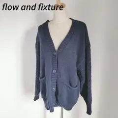 flow and fixture ネイビーカーディガン M 重ね着　おしゃれ
