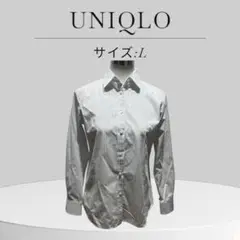 UNIQLO Style Up ホワイトストライプ 長袖シャツ L