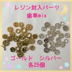 レジン封入パーツ 歯車mix