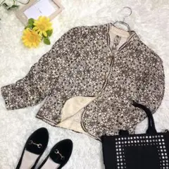 SOIRDOICE⭐️花柄刺繍ジャケット【XL】お呼ばれ 金ボタン パール 綺麗