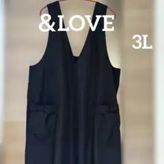 【未使用】＆LOVE アンドラブ 撥水ティアードジャンドレ　3L ブラック
