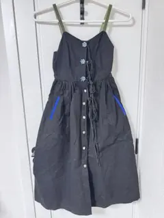 キャミワンピース ブラック 青ポケット