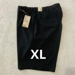 新品未使用【XL】黒　無印良品　風を通す　タック入りショートパンツ