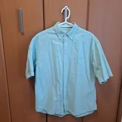 水色 ボタンダウン 半袖シャツ