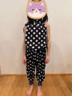 水玉模様の子供用オールインワン　夏用