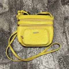 オーストリッチ partner ミニショルダーバッグ イエロー レザー