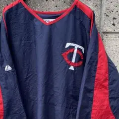 Majestic × MLB M.ツインズ XL ビッグサイズ プルジャケット