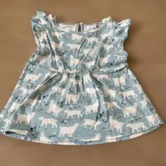 女の子　動物　Tシャツ futafuta 120 水色