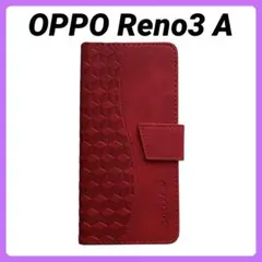 OPPO Reno3 A ケース PUレザー 赤 レッド シンプル