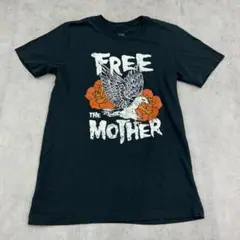イーグル　フラワー　トップス　半袖　Tシャツ　古着　ブラック　黒　S