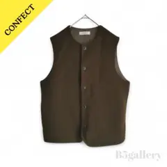 CONFECT 02224-0046 緑ウールモッサークルーネックベスト