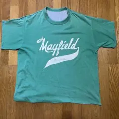 古着 Mayfield ロゴ Tシャツ グレー/グリーン　リバーシブル　匿名配送