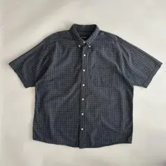 【希少】00s 初期 エディーバウアー 半袖シアサッカーチェックシャツ 短丈XL