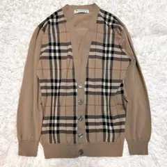 難あり Burberrys ノバチェック メリノウール カーディガン 38
