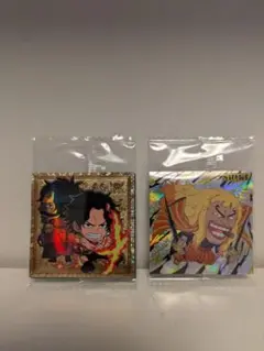 ワンピース ウエハース エース ロジャー (裏)ニューゲート 親子　＆シキ