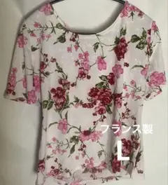 フランス製　花柄Tシャツ